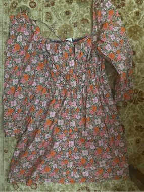 J. Crew Floral Mini Dress in Pink & Navy